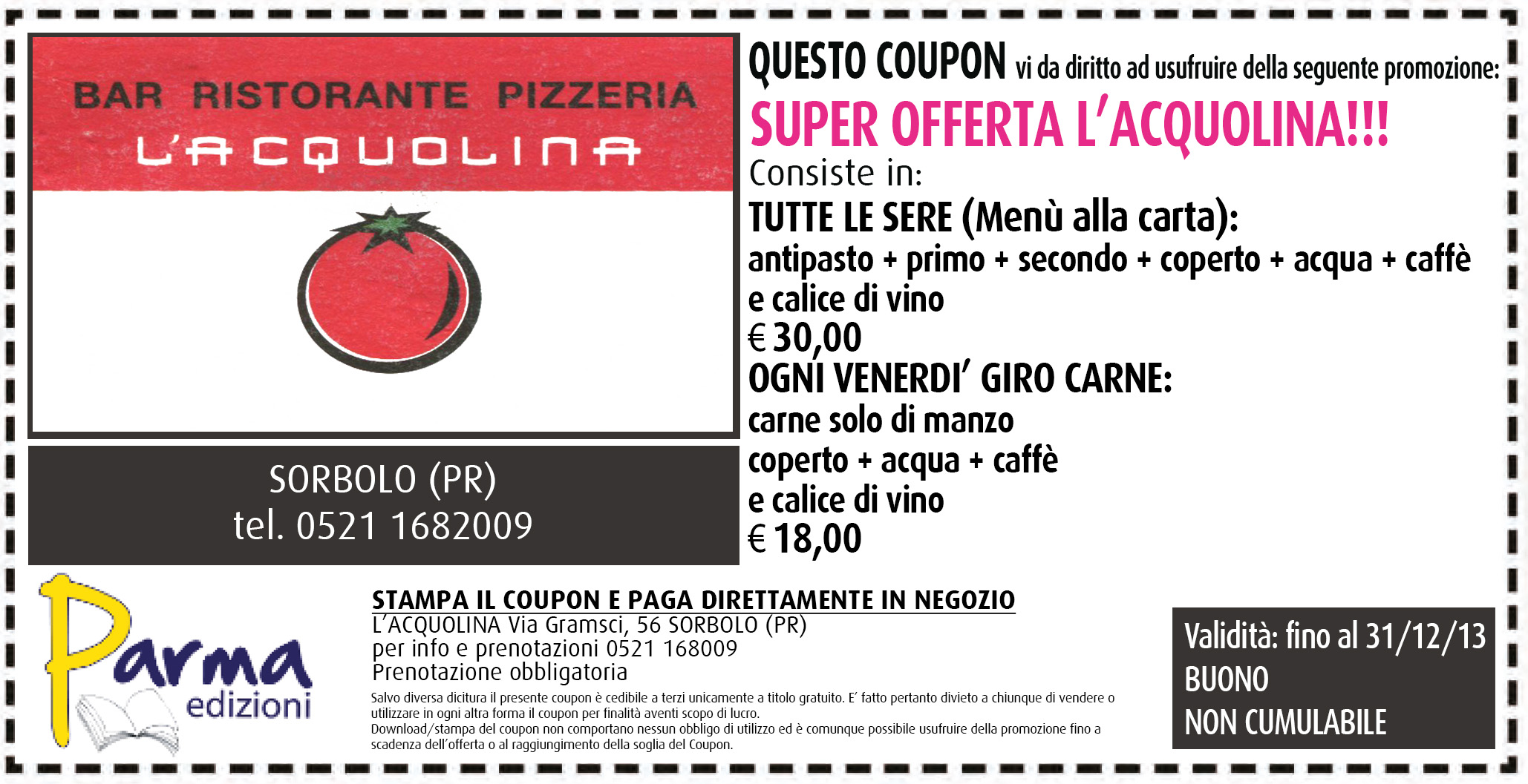 Pizza parma coupons